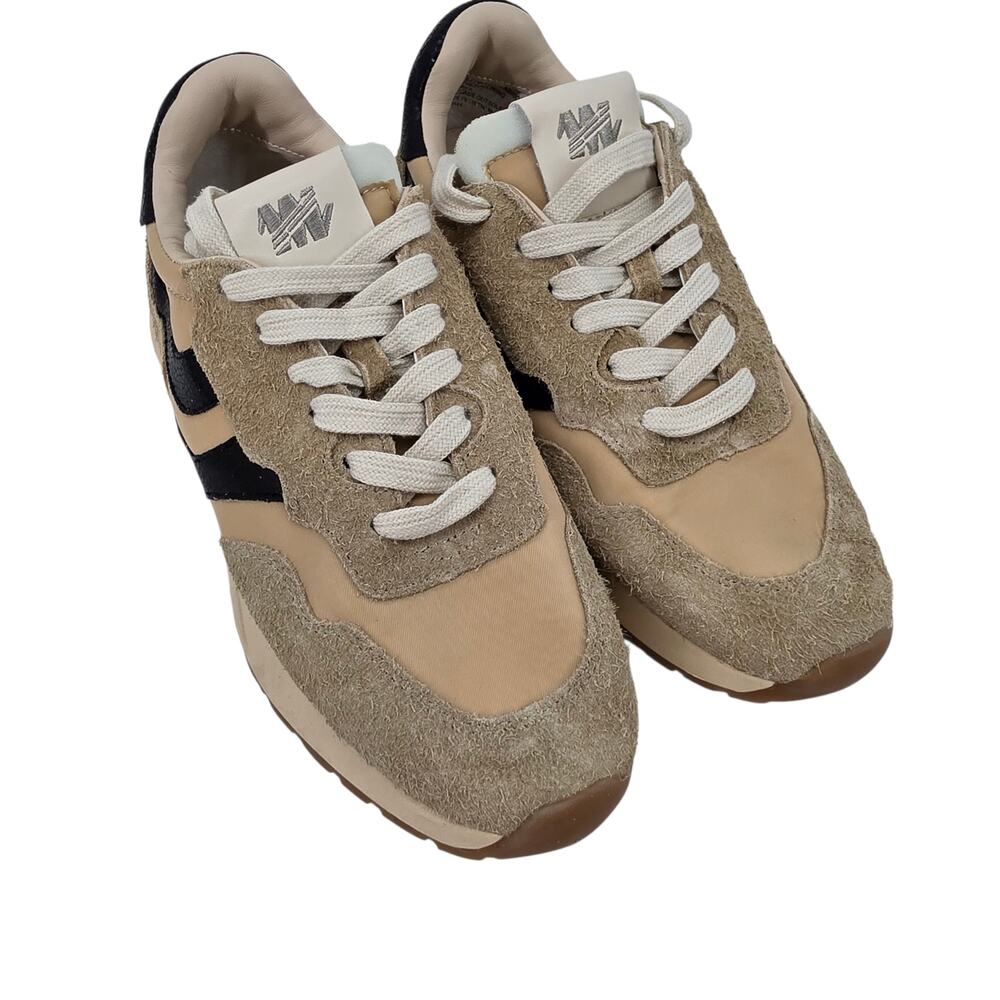NWOT Steve Madden Tan Suede Leather Burst Low Top Lace Up Sneakers Size 8